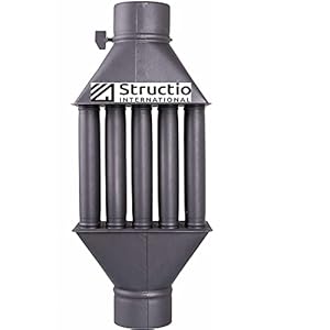 Uitlaatwarmtewisselaar warme luchtwisselaar rookgaskoeler 130 mm zwart rookpijp kachelpijp schoorsteenpijp energie besparen eenvoudige reiniging eenvoudige installatie uitlaatpijp 5 buizen demper van plaatstaal (ø 130 mm)