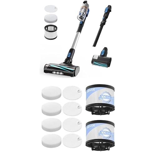 Image of LEVOIT LVAC-300 Cordless Vacuum Cleaner & Replacement Filter Kit, 4 Pre-Motor Filters 2 HEPA Filters, Powerful Suction, Mini Motorized Brush, for Carpet, Hard Floor, Pet Hair
