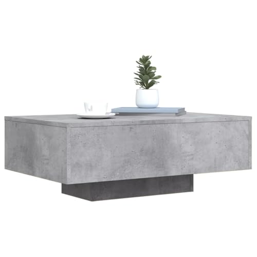 Table basse rétro gris béton avec LED : sublimez l'atmosphère de votre intérieur