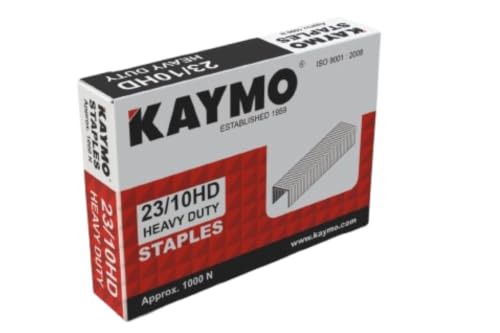 Image of Kaymo 23 Series 10 mm Heavy Duty Staples - 60 Pack (60,000 Pins) | Flat-Wire Steel Fasteners for Labelling, Plywood, Two-Wheeler Seat Repair & Woodwork | Compatible with Kaymo Hand Tacker Staplers