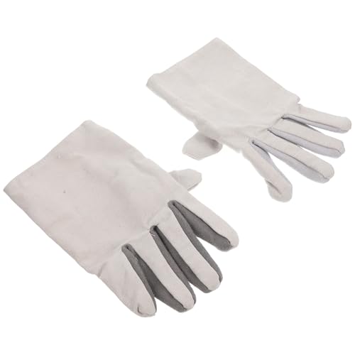 Genérico Guantes de Trabajo Resistentes al Aceite y Desgaste Guantes de Piel de Vacuno Compuestos Doble Capa de Lona Gruesa Protección Laboral para Soldadura y Color Color Aleatorio