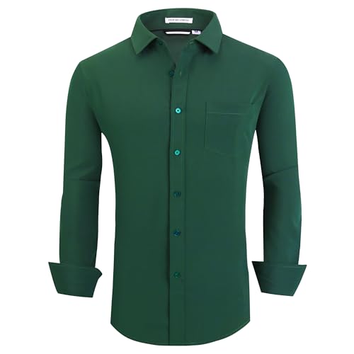 Alex Vando Mens Dress Shirts Regular Fit Long Sleeve Stretch Business Dress Shirts for Men