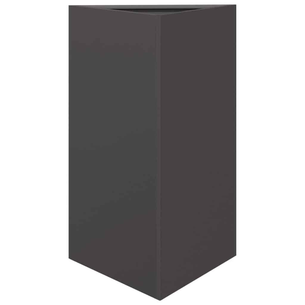 vidaXL Garden Planter, Plant Pot for Patio Balcony Terrace, Flower Pot for Flower Herb Plant, Outdoor Planter Box, Black Triangular Steel