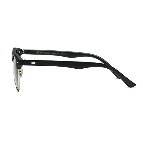 Image of AEVOGUE Polarized Semi Rimless Sunglasses for Men Women, Retro UV400 Sun Glasses for Driving Outdoor
