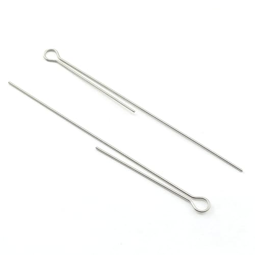 JCBIZ 100PCS 70mm Metal Fishing Looped Spinner Parts Component Fishing Spinner Shaft Wire Spinner Bait