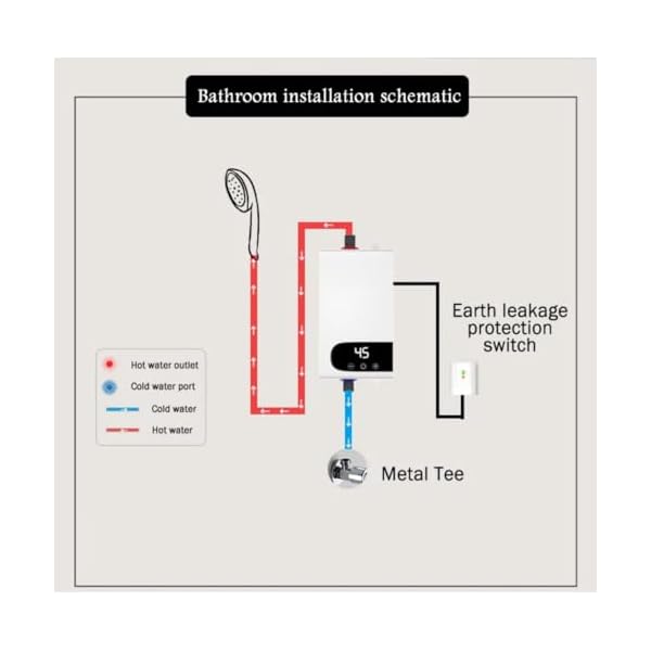 Instant Water Heater Bathroom Kitchen Wall Mounted Electric Water Heater LCD Water Heater for Bathroom Hot Water Shower and Home Kitchen Heating - Image 4