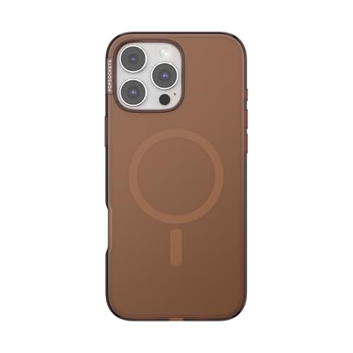 Image of POPSOCKETS Polycarbonate iPhone 16 Pro Max Protective Case Compatible with Magsafe, Phone Case for iPhone 16 Pro Max, Wireless Charging Compatible - Amber