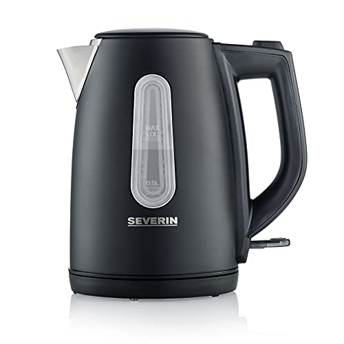 SEVERIN Hervidor de agua, 2200 W, 1 L, Elemento de calor oculto, Indicador del nivel de agua,...