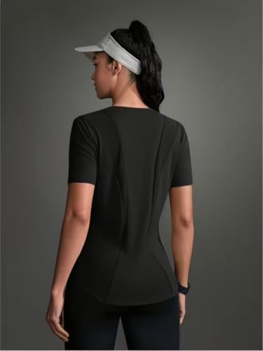 Image of Celary Woman's Activewear Gym T-Shirt|Korean Gym Workout T-Shirt|Lightweight Breathable Workout Gym Top|Breathable Round Neck T Shirts for Training, Running, Gym, Yoga, Badminton, Pickleball