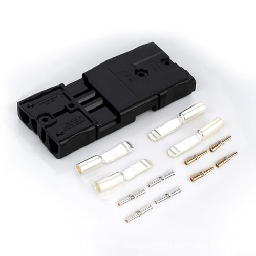 Zeroupshop 2 conectores de carretilla elevadora eléctrica, permanecen conectados y cargados con conector de batería de litio SBS75x 75A600V, para lugares de equipo grande (negro)