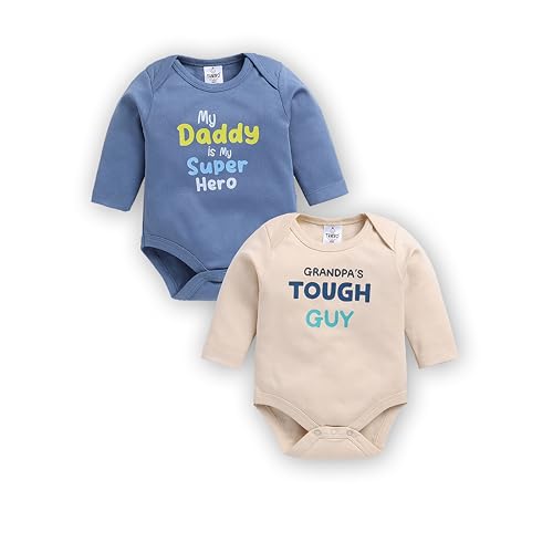 Image of TINYO Boy's Letter Print Regular Fit Bodysuit for Baby Kids