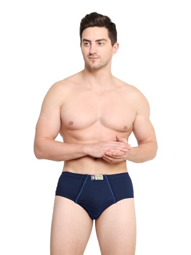 Image of Men 100% Combed Cotton Inner Elastic Self Design Briefs INFO IE
