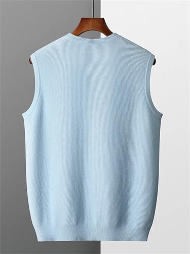 Mnjyihy Men's Wool Sweater Vest Fall Winter Sleeveless Crew Neck Pullover Sweater Basic Warm Knit Waistcoat3