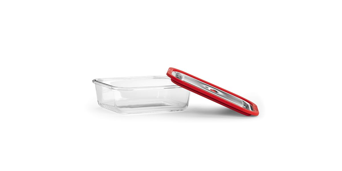 Magic Vac, Teglia Free, Recipiente para Cocinar en el Horno, Calentar, Marinar y Conservar Alimentos al Vacío, Vidrio Borosilicato, Acero y Silicona, Compatible con las Máquinas de Vacío Magic Vac