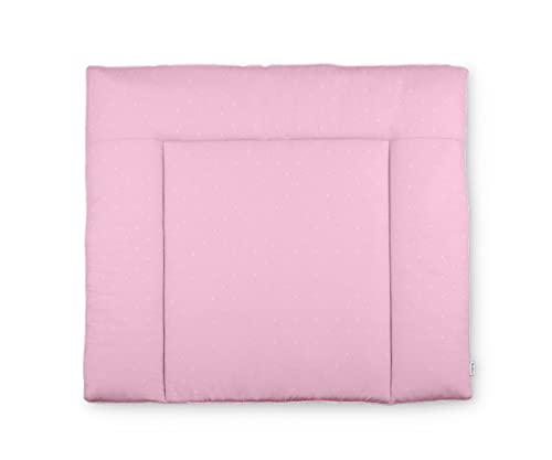 Ehrenkind® Wickelauflage 85x75 cm | Waschbar + 100% Bio-Baumwolle Bezug | Wickelunterlage | Wickeltischauflage | Standard 100 by OEKO-TEX 75x85cm Rose weiße Punkte