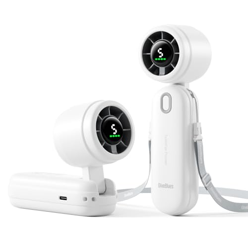 Diveblues iTurbo - Ventilador turbo portátil de alta velocidad, pantalla LED, batería recargable...