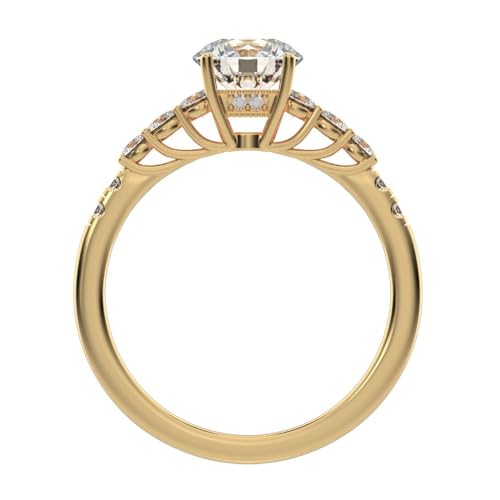 Clara Pucci 1.4 Ct Round Cut Diamond European Vintage Halo Solitaire With Accents Engagement or Promise Ring in Solid 14K Yellow Gold2