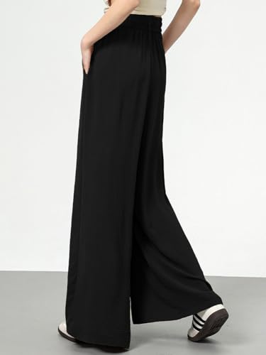 Image of KOTTY Women's Solid|Drawsting|Front Pocket|Wide Leg Style|High Rise|Casual Pant