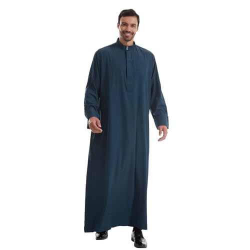 Djellaba homme en coton bleu et vert pour le Ramadan