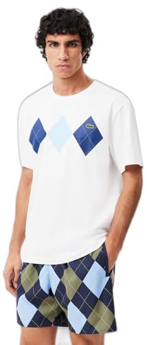 Lacoste Men's Transitional Argyle Print T-Shirt White, 7