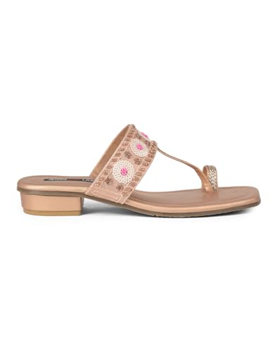 Image of Bata Women Block Heel Toe-Ring Sandal - Gold