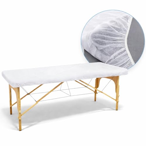 Lençol Descartável Para Maca Sanfonado Pacote Com 10 Unidades TNT 2,00m x 0,90m Branco Para Odontologia Clinicas de Estética Laboratórios