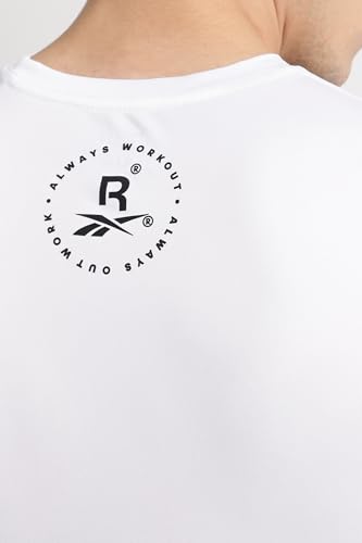 Image of Reebok Men's Polyester Gym T-Shirt - Quick Dry Moisture Wicking Sports T-Shirt for Men | Workout Running Training Tshirt for Men | Half Sleeve Active Tee
