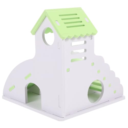 LIOOBO ハムスターのおもちゃ hamster toys ワッグル ペット ハムスター遊び場 小動物の家 猫ケージ 犬ケージ 創作ハムスターの隠れ家 噛みつき巣 塩ビ Light Green