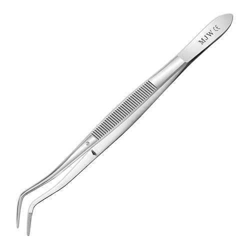 MJW Gebogene Präzisionspinzette aus Edelstahl 16,5 cm – lange...