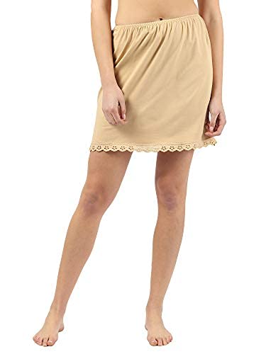 poppins ark Women's Cotton Short Underskirt for Dresses (Black/Beige/White) (Beige, Large)-picture-52