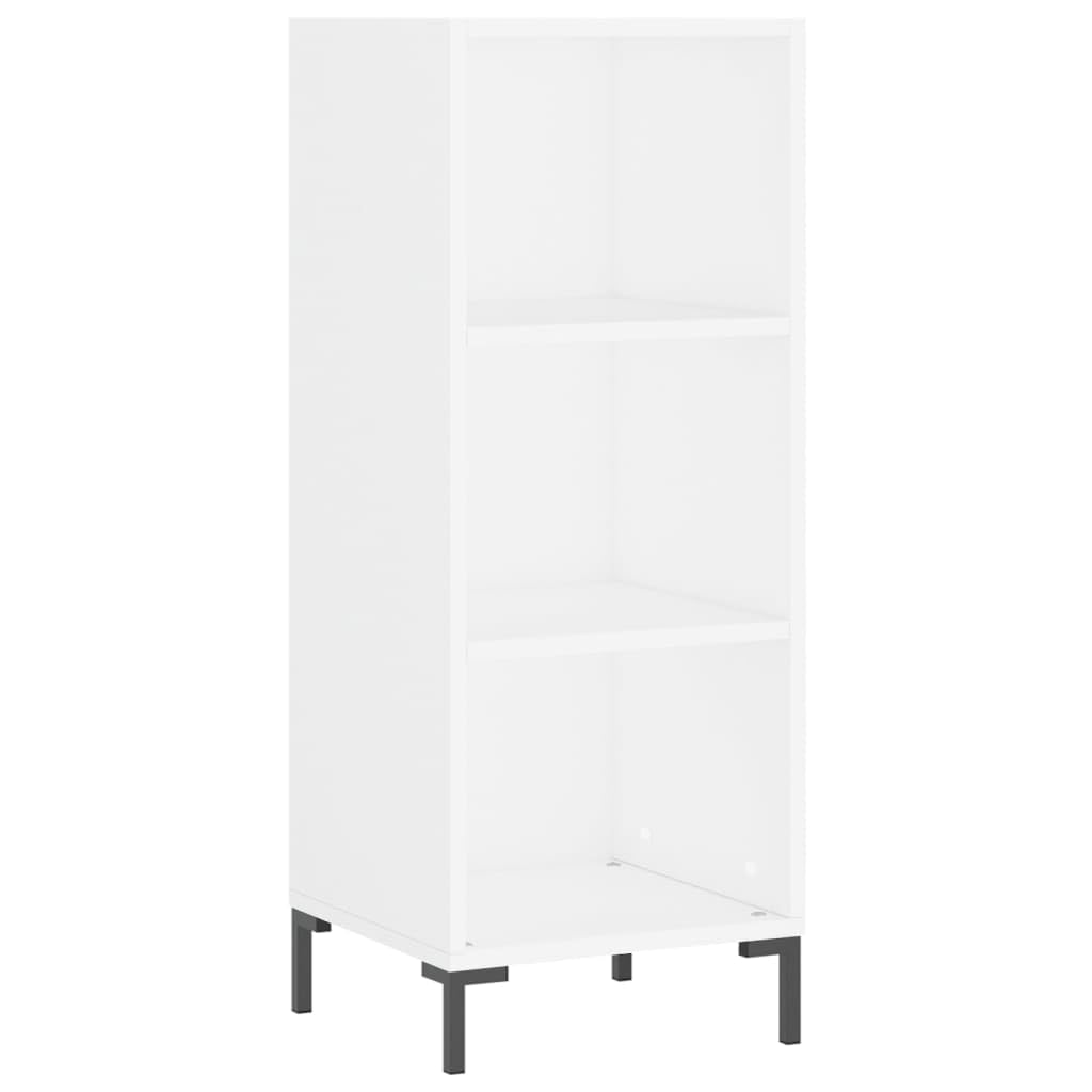 Wysoki kredens biała sklejka wysoka kredens z metalowymi drzwiami i nogami do organizacji domu 34,5x34x180 cm