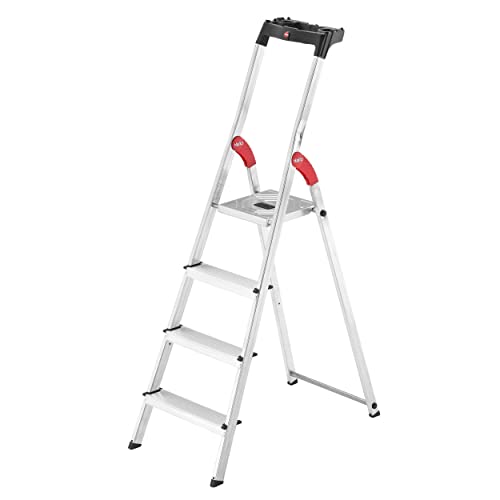 Hailo L60 Easyclix - Escalera de tijera (aluminio, 4 peldaños)