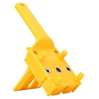 Drilling Locator, Straight Handheld Accurately Adjustable Drill Guide, Drawer Pull Installation for Drilling DIY(Yellow)