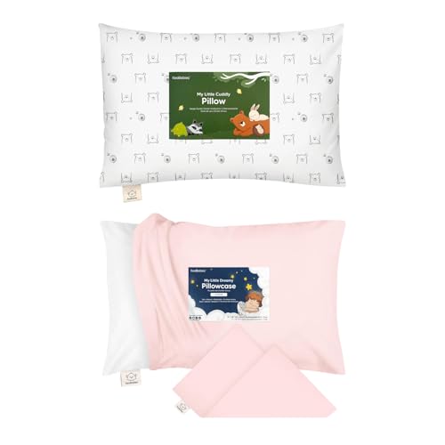 KeaBabies Toddler Pillow with Pillowcase and Toddler Pillowcase for 13X18 Pillow - 13x18 Nursery Kids Bedding Set for Sleeping - Soft, Breathable Case for Nap and Sleep, Cute Prints for Boys and Girls