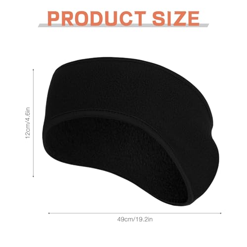 Image of Ear Warmers Headband, KOMAKE 2 Pack Earmuff Headband Fleece Earmuffs Running Headband Winter Ear Covers Moisture Wicking Sweatband Ski Sport Headband For Men & Women (Black+Gray)