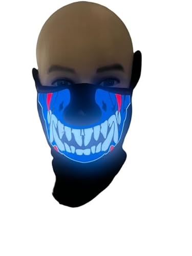 Generic Blue Venom LED Voice Activated Sound Reactive Mask, Perfect for Halloween, Raves, Concerts and Parties