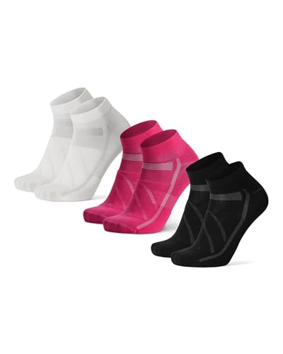Image of DANISH ENDURANCE Low-Cut Cycling Socks, Fast-Dry, Men & Women, 3-Pack | Low-Cut Cycling Socks, Fast-Dry & Cushioned Fit for Road Cycling, MTB & Summer Rides, Unisex