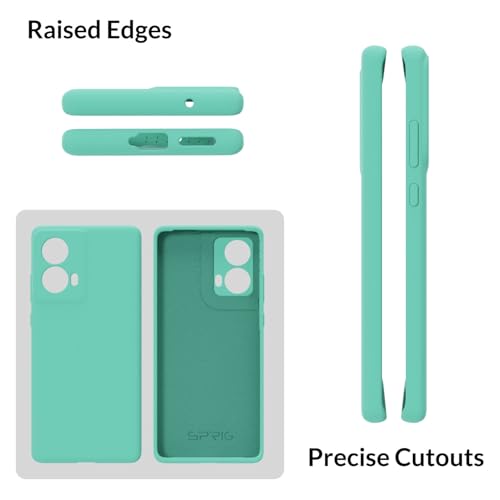 Image of SPRIG Compatible with Moto G85 Premium SilkTone (Liquid Silicone) Back Cover Drop Tested Shock Proof Mobile Case for Men, Women, Boys and Girls with Camera Protection (Turquoise Blue)