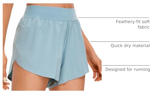 Image of CRZ YOGA Mid Waisted Split Running Shorts 4 inch | Mesh Liner, Quick Dry, Lightweight, for Women