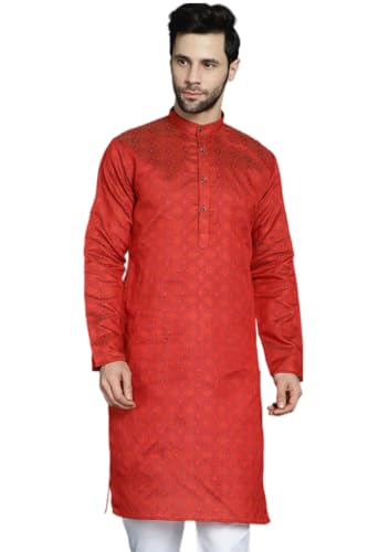 Image of Jompers Silk Men's Regular Fit Woven Design Kurtas