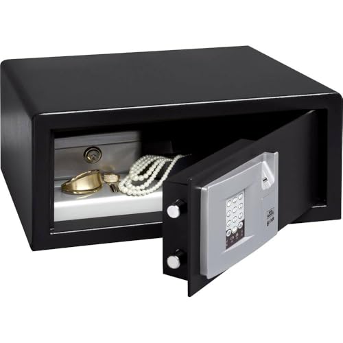 BURG-WÄCHTER Laptoptresor mit elektronischem Zahlenschloss und Fingerabdruck, 27,9 l, 16,7 kg, Point-Safe P 3 E FS LAP, Schwarz