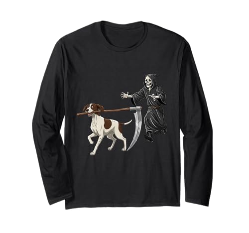 Funny Halloween Pointer Dog and The Reaper ����T�V���c