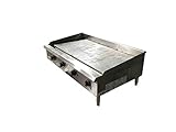 Commercial Griddle Manual 48" Heavy Duty Stainless Steel Front and Sides Steel U Shape Burner, each 30,000 BTU/hr 3/4" NPT Rear Gas Connection 22mm Thickness Polished Griddle Plate Adjustable Heavy Duty Legs -CD-MG48