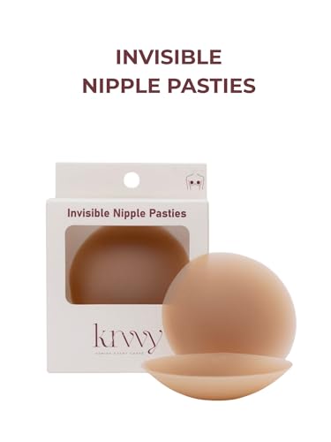 Image of Krvvy Invisible Nipple Pasties | Silicone Nipple Covers | Reusable upto 50 Times | Skin-Friendly Self Adhesive Pasties for Women | Nipple Pasties - 2 Pcs
