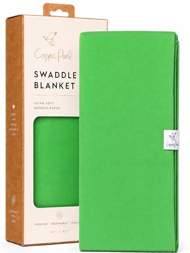 Image of Copper Pearl Swaddle Blankets for Newborns | Soft Stretchy Receiving Blankets for Boys and Girls | Large 46 x 46 Inch Baby Blankets | Lightweight and Breathable Swaddles | Lime