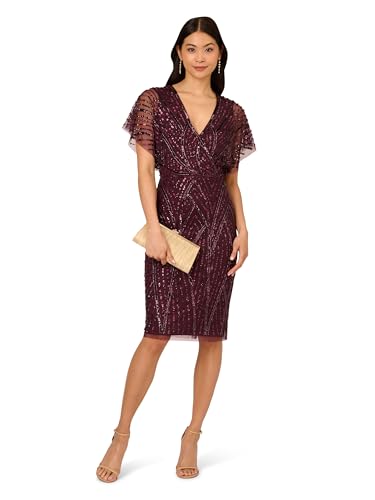 Adrianna Papell Women's Beaded Dolman Sleeve Dress4