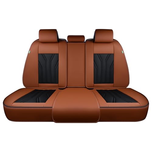 Image of FLORICH Rear Seat Covers Leather Car Seat Covers Waterproof Back Seat Cover Automotive Seat Covers Universal Seat Cushion Protector for Most Cars Trucks SUV-Brown&Black