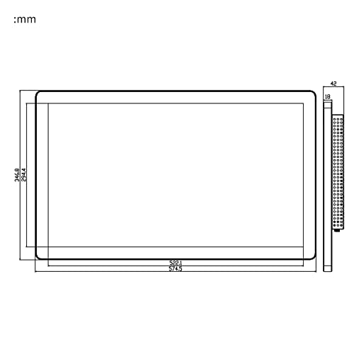 Image of GreenTouch 23.6 Inch Aluminum Frame Wall Touch Screen LCD Monitor Open Frame LCD Display - HDMI /VGA /DVI-1920 * 1080 @60Hz