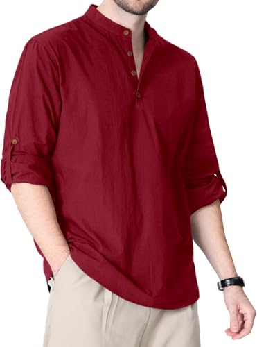 Image of Zombom Cotton Polyester Blend Solid Casual Regular Fit Mandarin /Chinese Collor Short Kurta Shirt for Men