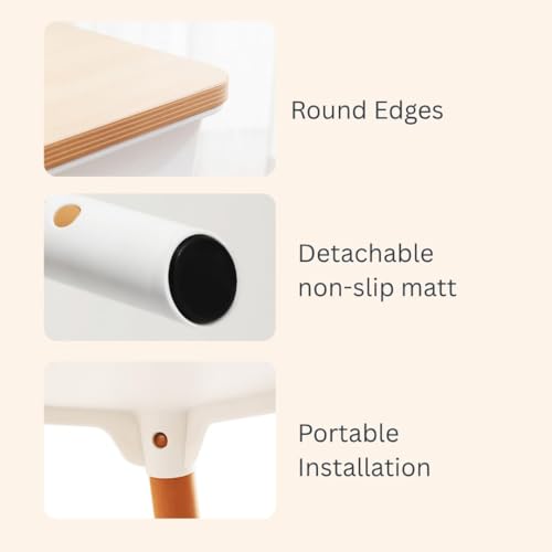 مجموعة طاولة وكرسيين للاطفال من تويز - طاولة وكراسي خشبية للاطفال، ارتفاع قابل للتعديل (45-55 سم) - مكتب للدراسة واللعب والانشطة مع بكرة ورقية وسلة تخزين وادراج